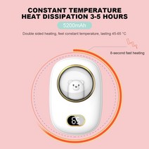 휴대용전기히터 usb충전 휴대용 전기 손 히터 모바일 전원 공급 장치 겨울 USB 충전식 학생 선물 가정 사무실용, 01 Display White