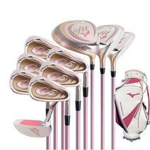 미즈노 에필 여성용 골프채 풀세트 가방 포함, 골드 풀세트 10+PU백