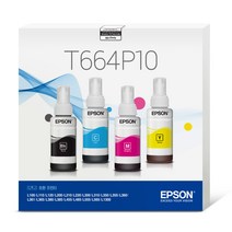 엡손 잉크 T664P10, 검정 + 컬러, 1세트