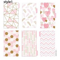 마카롱 컬러 A5 A6 6 링 바인더 PU 클립 온 노트북 가죽 루즈핏 잎 커버 저널 귀여운 문구, Index page