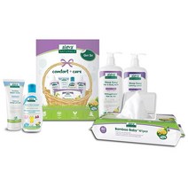 Aleva Naturals 신생아 컴포트 케어 키트 구성: 대나무 베이비 물티슈 이지 헤어 & 바디 워시 진정 로션 수딩 기저귀 크림 - 천연 식물 기반 포뮬러 저자극성 4개 세트, Comfort Care Kit