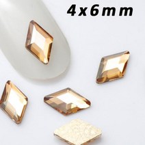 네일 스티커 젤 재료 아트 파츠 인조손톱 셀프 세트 여러 가지 빛깔의 플랫백 크리스탈 라인석 디자인 유리 납유리 반짝이 액세서리 장식 개, 4x6mmGolden shadow