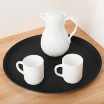 카페테리아 서빙 블랙 트레이 1개 인테리어소품 원형쟁반 업소용, 단품, 선택1:본상품선택