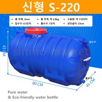 대용량 물탱크 청색 사각 플라스틱 농업용 텃밭 캠핑카 대형물통, 신형 S-220 + 1개