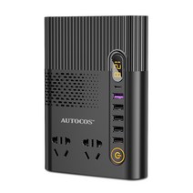 차량용 인버터 고속충전기 승용차 화물차 QC3.0 200W 220V 12V 24V 겸용 캠핑 차박 8포트 N1-3+고속충전 케이블, 1개