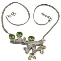 에메랄드 목걸이 네오 고딕 벅 골돈 시트린 그린 페리도트 쿤자이트 핑크 모가나이트 그린