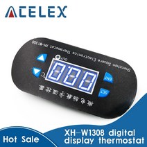 팬 온도 컨트롤러 xh-w1308 조절 가능한 듀얼 led 디지털 디스플레이 조절기 스위치 dc 12v ac 110v-220v 멋진 열 센서 레드, 12v 빨간불