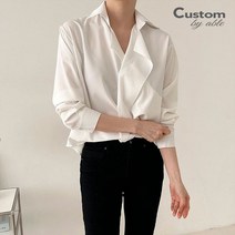커스텀에이블 언발 카라프릴 블라우스 C2301BL010A