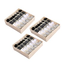 마켓피아 양말 속옷 수납정리함 3세트, 06 베이지 24칸