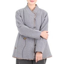 만덕몰 겨울용 여성 면 누비 잎새 나비 털 저고리(단일상품) 개량 생활한복 단체복