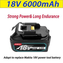 마끼다 호환 배터리 2022 최신 18V6Ah 8Ah 도구 충전식 백업 배터리 Makita 18V BL1860 에 적합 DC18RF, 03 MT-6Ah1PCS