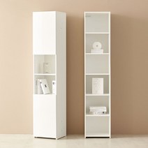 필웰 BC8918 레트라책장겸수납장400(B-상하수납형), 화이트_우측