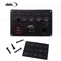 캠핑카 부품 자재 범용 자동차 스위치 패널 해양 보트 카라반 rv 전기 디지털 스위치에, 5갱 레드