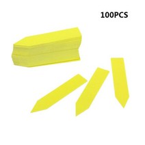 100Pcs 정원 식물 레이블 정원 용품 보육 모종 트레이 마커 Diy 정원 장식 도구 꽃 냄비 방수 태그, 노란색 100개