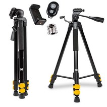 KODAK PhotoGear 157.5cm(62인치) 경량 삼각대 | 컴팩트 3섹션 플립 락 알루미늄 55.9cm(22인치)157.5cm(62인치) 퀵 릴리즈 플레이트 스마트폰, 62