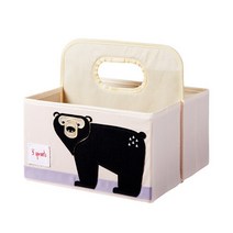 3스프라우츠 다용도 사각 기저귀 정리함, 블랙곰, 1개