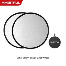 반사판 휴대용 원형 고정 촬영 소품 유튜브 30cm 2 인 1 멀티 디스크 디퓨저 라이트 라운드 반사판 및 가방, 04 60cm White Silver