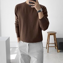 캐시미어 라운드 무지 남자 긴팔 니트 16컬러