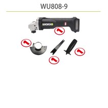 WORX-브러시리스 앵글 그라인더 20V 4Ah WU808 충전식 전원 공유 플, 01 808-9