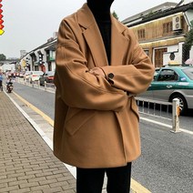 남자반코트 청소년 포켓장식 키작은남자코트 얼죽코 20대남자친구선물 오버핏 하프
