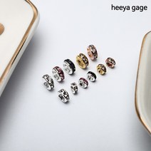 히야가게 메탈 론델 큐빅 참, 실버 크리스탈(20개), 6mm