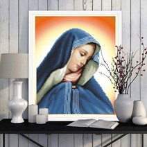 수재샵 기도하는 마리아 (라운드 2.8mm 5D 가로 40cm X 세로 50cm) 보석십자수