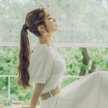 가발나라 여자 벨크로 포니테일가발 묶음머리 히피펌, 1개, 카키브라운