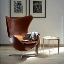 아르네야콥센 에그체어 egg chair 계란의자 북유럽 에그체어 캐주얼 소파, 의자, PU가죽 카키색 의자, 1개