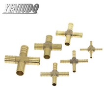 알루미늄 주름관 호스 자바라 닥트 십자가 모양 황동 파이프 피팅 4 웨이 4mm 12mm 바브 커넥터 조인트 구리 가시 러 어댑터 링 공압 225, 6mm