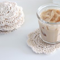 꽃 손뜨개 코스터 페브릭 컵받침대