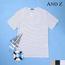 지오지아 앤드지 린넨혼방 스트라이프 헨리넥 티셔츠 (BZA2TV1104)