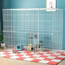 애완동물 고양이 토끼 개 펜스 울타리 안전 조립식 철망 대형 빅사이즈 8P이상세트, C9, 블랙