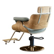 연예인 미용실 의자 고급 스페셜 헤어샵 살롱 바버샵 체어 리프트 회전, 공식 표준, 노출된 모델, 그레이 블루 가죽   플레이트가 있는 로