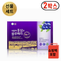 6년근 국내산 홍삼 농축액 과 블루베리 건강 즙 엑기스 명절선물 수수홈홈 쇼핑백포함, 30포, 2박스, 50ml