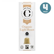 크루카페 라이트 로스트 캡슐 10캡슐 4팩 CRU Kafe Organic Light Roast Nespresso Coffee Capsules