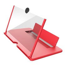 루페 루빼 루배 12 inch 3d mobile phone screen magnifier hd video amplifier with foldable holder glass, 협력사, 10인치, 빨간색