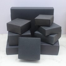 크라프트박스5Pcs 스퀘어 화이트/크래프트/블랙 포장 상자 웨딩 파티 부탁 용품 수제 비누 초콜릿 비행기, 03 black_13 9x9x4cm