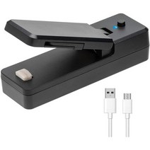 간식메이커 붕어빵기계 와플기계USB 충전 씰링 기계 가정용 스낵 플라스틱 포장 가방 히트 실러 식품 보, [03] Black