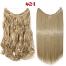 붙임머리 앞머리가발 HAIRRO-20 인치 웨이브 헤어 익스텐션 옴브레 블론드 블랙 합성 자연 숨겨진 비밀 가, 02 Straight-20inch, 03 ash blonde