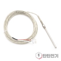 TC-N 타입 PT100오옴 보호관 1/8pt 6.4파이 100mm 리드선 10m 온도 센서 니플 와이어 프로브 측온저항체 RTD