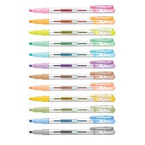 모나미 에센티 소프트 형광펜 클립온 12색 1개 1타(12개입) 3색 세트, 12개입, 파스텔 옐로우