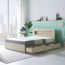 규수방 프리미엄 LED서랍형침대 핸드폰 충전 콘센트 내장 301모델, 303서랍형(그레이), 퀸, 호텔용 벨런스본넬 그레이