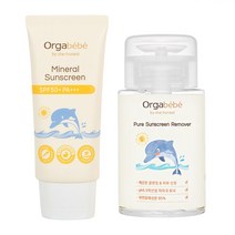 오가베베 무기자차 아기 선크림 SPF 50 + 리무버 클렌징 세트 유아선크림 자외선차단제 아기썬크림 클렌징토너, 선크림1개+리무버1개, 50ml