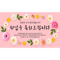 주영디자인 퇴임 축하 현수막 -무료배송- 문구수정 가능 구김없는 포장&배송