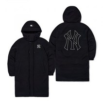 MLB 베이직 메가로고 롱패딩 파카 NY (Black)