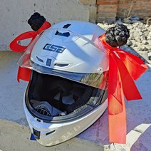 헬멧 장식 리본 고양이 귀 뽀송뽀송 장식 큐티 포인트 여성 오토바이 라이더 전용, R