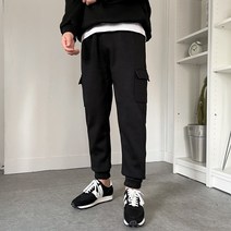 남자 겨울 기모 카고 조거 트레이닝 밴딩 팬츠(3COLOR)
