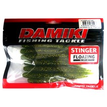 다미끼 스팅거 플로팅 4인치 배스낚시 웜, 446 WATERMELON GLITTER