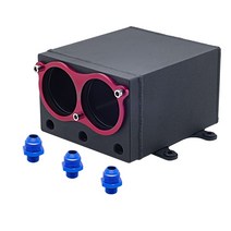 오일캐치 탱크 캔 블로바이가스 60mm 듀얼 포트 044 펌프 사용 레이싱 블랙 빌렛 알루미늄 연료 서지 oct1116a, AN8 FITTING