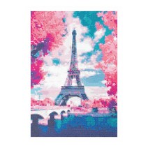 블루선 DIY 보석십자수 30 x 40cm 패브릭형, 5색 에펠탑, 1세트